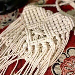 Three Bird Nest Macrame Purse